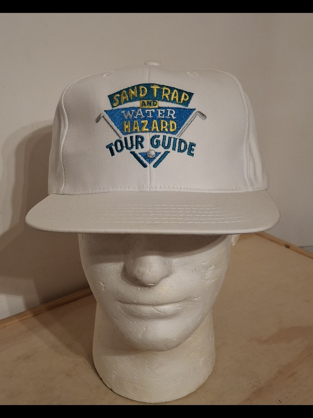 Vintage 80s "Sand Trap and Water Hazard Tour Guide"  snapback white trucker hat